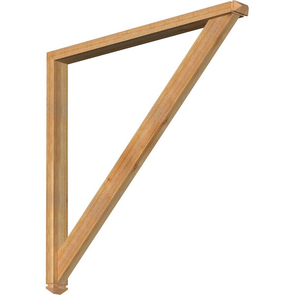 Ekena Millwork Traditional Arts and Crafts Rough Sawn Bracket w/ Offset Brace, Western Red Cedar, 4"W x 48"D x 48"H BKT0402X48X48TRA03RWR - main